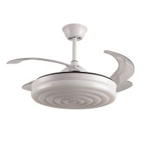Interlusa - Ventilador Dc Arcos Blanco, 4 Aspas Retráctiles, 72w Led 300040006000k, Al.35xd.108/50cm