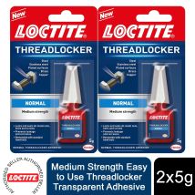 Loctite Medium Strength Easy To Use Threadlocker Transparent Adhesive 5g, 2 Pack