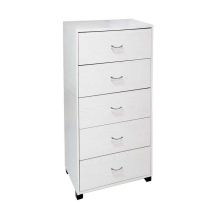 GICOS Kommode Schlafzimmer Como 5 Schubladen 50 x 40 x 101 cm Weiß Modernes Design