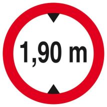 Starres Schild Verboten Für Fahrzeuge Über 1.90m Höhe D.420mm Taliaplast - 623273