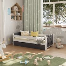 Livinity - Cama Infantil Jessica, Gris, 70x140 Cm Con Cajón, Sin Colchón, Vitalispa