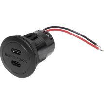 Power Usb-c Doppia Presa Pd/qc Ev Senza Led Max 2x 30 Watt Portata Massima Corrente=3 A 12 O 24 V/dc - Procar
