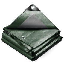 Lona Impermeable Exterior 3x5m, Toldo Reforzado Pe 240 G/m², Verde-plata - Vounot