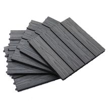 Dalles Terrasse - Caillebotis - Lot De 11 Pcs, Surface Max. 1 M² - Emboîtables, Installation Très Simple, Dim. 30 X 30 Cm - Idéal Maison Et Jardin - 