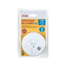 Kidde – Detector de humo con batería de 3 años – Alarma sonora 85 dB – Accesorios incluidos