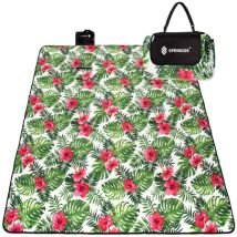 Springos - Manta De Picnic 300 X 200 Cm Flores De Hibisco, Manta De Exterior Funda De Coche Toalla De Playa Alfombra De Asiento.