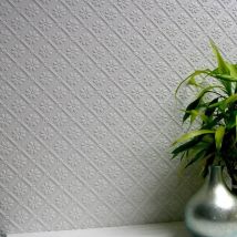 Anaglypta - Textured Wallpaper With 3d Surfaces Embossing - Floral Flower Wallpaper Paintable Textured Wallpaper Paper Vinyl Wallpaper White
