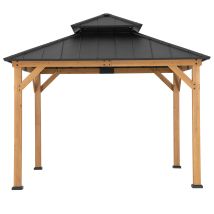 Cenador De Madera De Cedro Kaps - 330cm X 330cm, Antracita