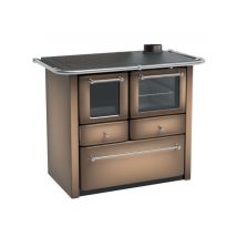 Cuisinière à bois – Lincar – 8020034705292 – Cuisine à bois avec flamme visible, four inox, 5 portes, acier émaillé, 7,36 kW, 166 m³