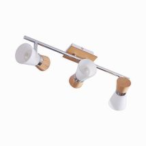 Lampenwelt - Ceiling Lightdimmable 'vivica' Made Of Wood For Living Room & Dining Room