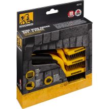 Spazzole in Acciaio Inossidabile e Ottone – Set di 3 con Manico Morbido – Pulizia Cortili e Barbecue – Roughneck