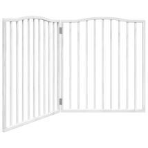 Cancelletto Di Sicurezza Pieghevole Per Cani A 2 Pannelli 160 Cm Legno Di Pioppo Bianco 020023046