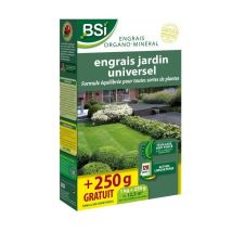Engrais Bio Universel - Bsi - Végétaux Multiples - Gazon, Potager, Fleurs - Action Longue Durée - 1kg + 250g Gratuit - 12,5 M