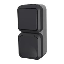 Double Va Et Vient + Prise Verticale - Quarx - Aqua Pro - Extérieure, Verticale, Ip55, 250v, 16a