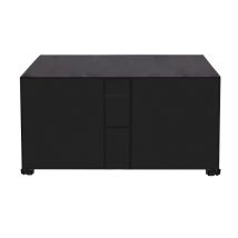 Housse Pour Mobilier De Jardin 420d Noir (ruban Imperméable + Poignée + Fenêtre Respirante + Boucles À Quatre Coins)-- 210x140x80cm