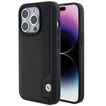 Bmw Bmhcp15x22rbdk Iphone 15 Pro Max 6.1 Negro/negro Funda Rígida De Cuero Con Puntos Azules