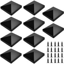 10 Pcs Capuchon Pour Poteau De Cloture, Capuchons De Poteau En Plastique Cache Poteau 10x10 Capuchon De Protection Pour Poteau En Bois Chapeaux Pour 
