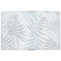 Applique Vanessa E27 Con Montatura Argento Vetro Lastra Decorato Fantasia A Foglie 34x22 H Cm Okx
