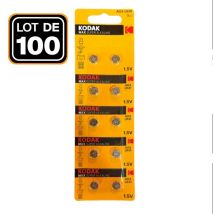 100 Piles Bouton Ag3 Super Alcaline 1.5v Kodak