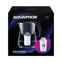 Filtro Acqua Provence Nero, Con 2 Filtri A5, Caraffa Per 4,2 L, Grande Effetto Vetro, Riduce Calcare E Cloro, Filtro Acqua Da Tavolo, Elegante 