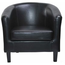 Faux Leather Tub Chair Armchair Club Chair Dining Living Room & Cafe Black