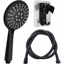 Pommeau De Douche Noir Douchette À Main Avec Tuyau De 1,5 M Et Support De Douchette À 3 Types De Jets Pommeau De Douche À Économie D'Eau Pomme De 