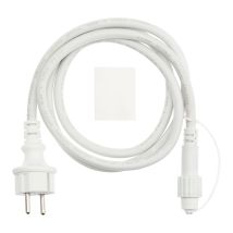 Stromkabel 2x1,5mm² Schuko 1,5m 1500W Gummikabel Weiß Außeneinsatz EcoPack