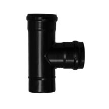 Tubo en T Vitrificado 80 mm 90o para Estufas de Pellet – Acero Esmaltado Negro Mate – Accesorios de Fumistería