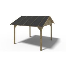 Altanka - Gazebo Da Giardino In Legno Pergola 4,04x4,17 M - Impregnata - Alt36