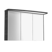 Lanzet Classico Spiegelschrank 100cm Schwarz – 3 Türen – 2 Glaseinlegeböden – dimmbares LED-Leuchtpaneel – 6500 Kelvin