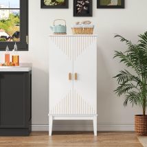 120x59x30cm Küchenschrank, Schrank, Sideboard, Geräumiger 2-tür-aufbewahrungsschrank Mit Türablage, Vintage-stil Aufbewahrungsschrank – Geeignet Für 