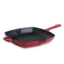 Bourgogne Padella Per Grigliare Antiaderente In Ghisa Smaltata A Induzione, Senza Pfas, Sicuro Al Forno Fino A 230 ̊c, Lavabile In Lavastoviglie, 