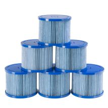 Arebos - Pool Filter 6 X Filter Cartridges Spa Whirlpool Antimicrobial Filter Blue