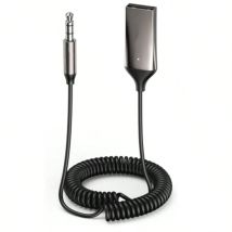 Bluetooth 6.0-klinkenadapter Für Auto, 3,5-mm-aux-receiver Und Usb Für Autoradio-lautsprecher, Verstärker, Lautsprecher, Freisprechen (dunkelgrau)