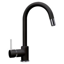Miscelatore Plados Monocomando Puntobpex Con Canna Tubolare E Bocchetta Estraibile - Nero Ebony