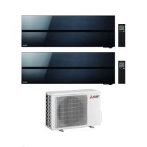 Climatiseur Mitsubishi Dual Split Kirigamine Msz-ln Noir 12+12 Avec Mxz-2f53vf3 Inverter R-32 Wi-fi Classe A+++