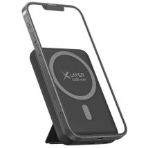 Powerbank XLAYER mit Standfuß 5000 mAh USB-A, USB-C, MagSafe kompatibel Schwarz