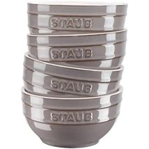 Zwilling - Staub Juego De Cuencos De Cerámica, 4 Piezas, Color Gris Envejecido, Cerámica, 14 Cm, 0,7 Litros, Para Preparar Y Servir