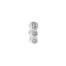 Biplite 16a + 2 Chargeurs Usb A Et C Blanc/gris - Zenitech