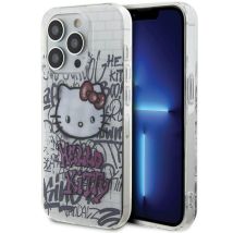 Hello Kitty Hkhcp14lhdgpht Iphone 14 Pro 6.1 Weiß/weiß Hartschalenetui Iml Kitty On Bricks Graffiti