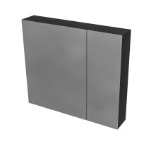 Belvit Drava Spiegelschrank 60×70 Cm Mattschwarz Mit 2 Einseitigen Spiegeltüren