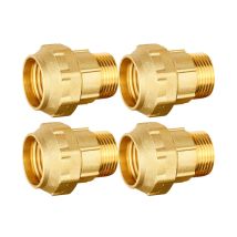 Set Di 4 Raccordo Maschio In Ottone 20 Mm X 1/2'' Per Tubo In Polietilene Unione Per Tubi Irrigazione