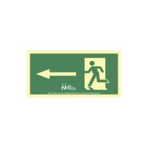 Panneau D'Évacuation Flèche À Gauche (pvc 1mm) Classe A 32x16cm