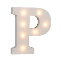 Out Of The Blue Lettera P In Legno Illuminabile Blue, Con 7 Led