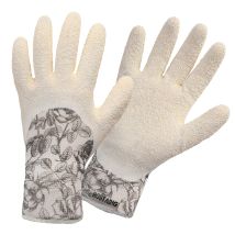 Gartenhandschuhe FLOWER Größe 6 – Polyester – Latex – Wasserdicht – Weiß
