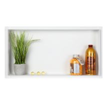 Balneo - Niche Murale 60x30x7 Cm Blanche En Acier Inoxydable Wall-box No Rim - Étagère Murale Encastrée Sans Cadre