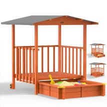 Spielwerk - Arenero De Varios Tamaños Techo Corredizo Protección Uv 50+ Lona Para Arenero Niños Arenero Exterior Madera Impregnada Jardín Suelo De 
