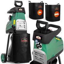 Gardebruk - Biotrituratore Elettrico Silenzioso 3100w Triturare Rami Con Un Diametro Di Max. 44mm Con 2x Contenitore Da Raccolta Da 60l Trituratori Da