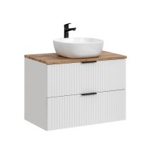 Waschtisch 80cm Adriel Mit 2 Schubladen, Weiß