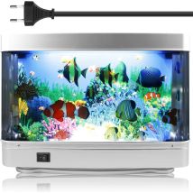 Lámpara De Acuario Led, Luz Nocturna Decorativa, Pequeño Acuario Artificial, Luz De Paisaje Con Enchufe Europeo, Acuario Artificial Para Sala De Estar